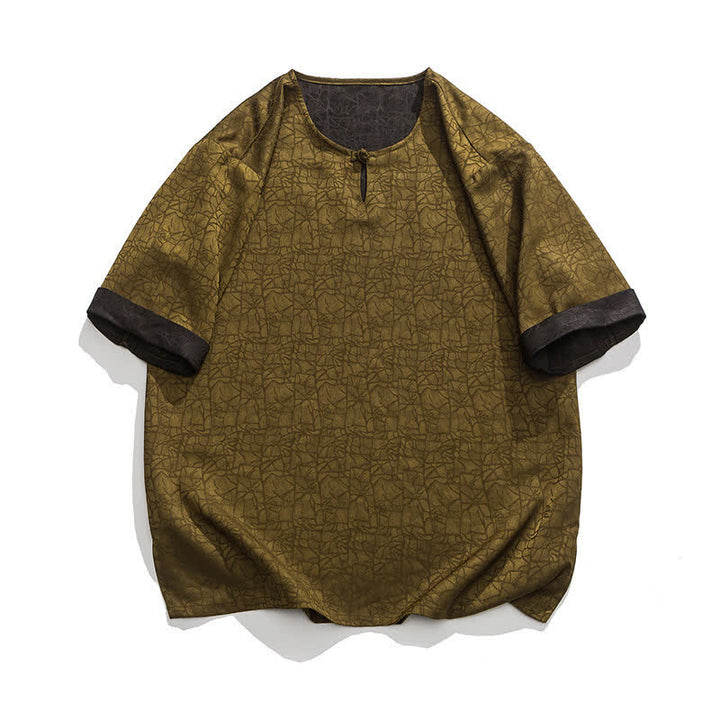 Buddha Stones T-shirt homme à manches courtes, motif nuageux rétro craquelé, estival - Olive - US/UK/AU46，EU56 (5XL) - image 13