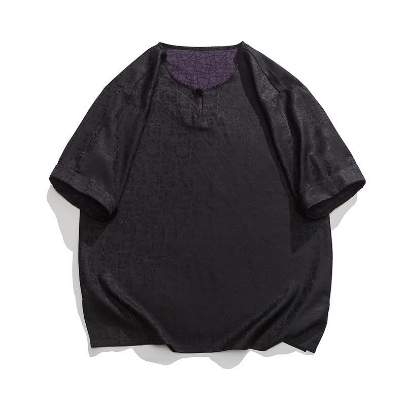 Buddha Stones T-shirt homme à manches courtes, motif nuageux rétro craquelé, estival - Noir - US/UK/AU46，EU56 (5XL) - image 33