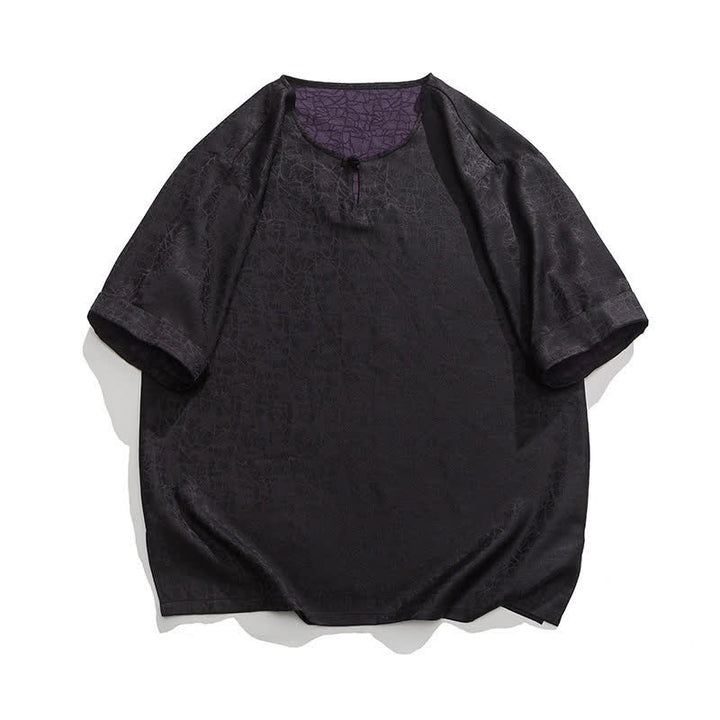 Buddha Stones T-shirt homme à manches courtes, motif nuageux rétro craquelé, estival - Noir - US/UK/AU46，EU56 (5XL) - image 33