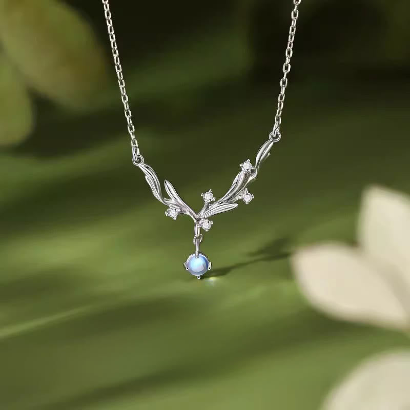 Buddha Stones Collier pendentif en argent sterling 925 en forme de gui, symbole de protection contre les mauvais esprits. - Argent sterling 925 - image 0