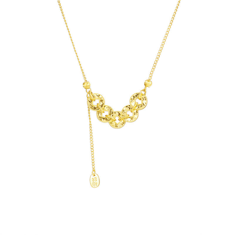 Buddha Stones Bague, bracelet, collier et pendentif de protection en argent sterling 925 orné des cinq pièces de l'empereur - image 1