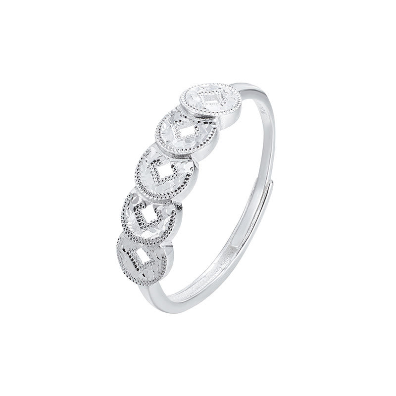 Buddha Stones Bague, bracelet, collier et pendentif de protection en argent sterling 925 orné des cinq pièces de l'empereur - image 16