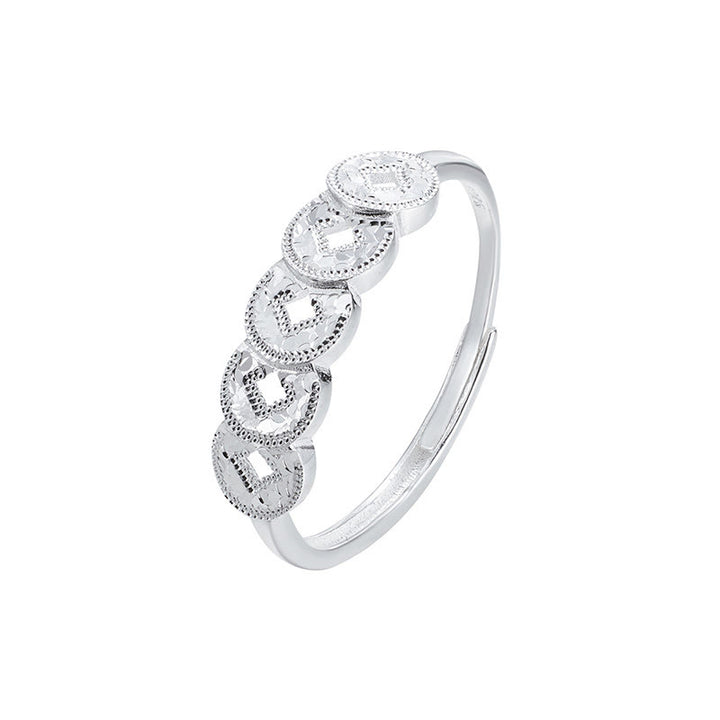 Buddha Stones Bague, bracelet, collier et pendentif de protection en argent sterling 925 orné des cinq pièces de l'empereur - image 16