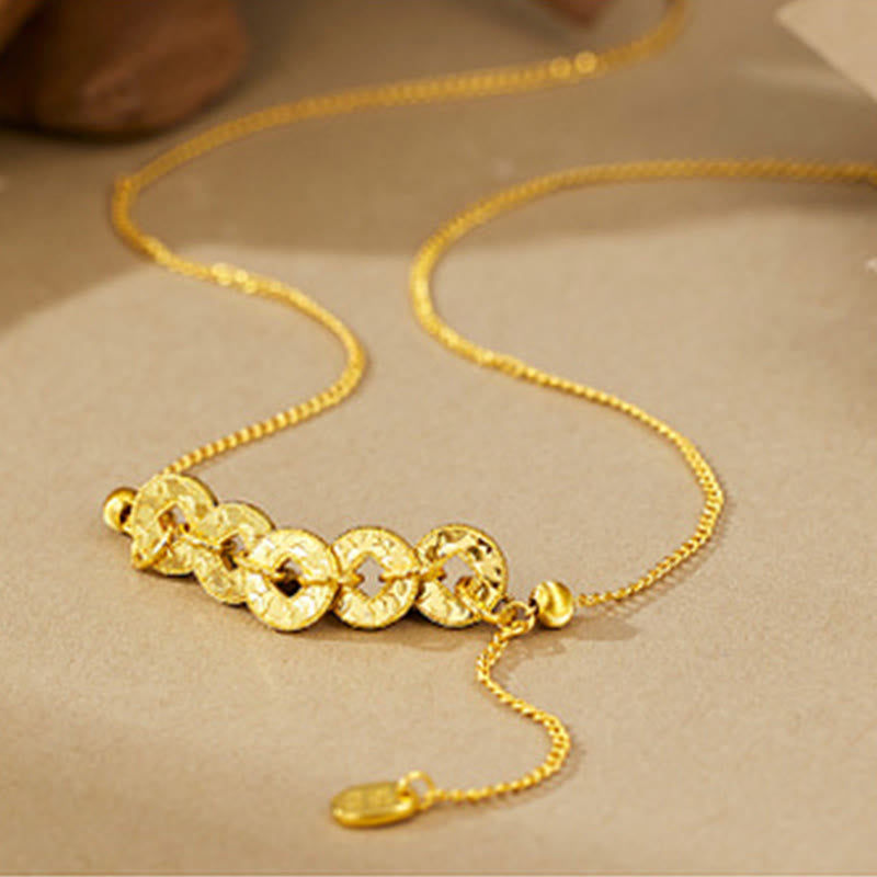 Buddha Stones Bague, bracelet, collier et pendentif de protection en argent sterling 925 orné des cinq pièces de l'empereur - image 2