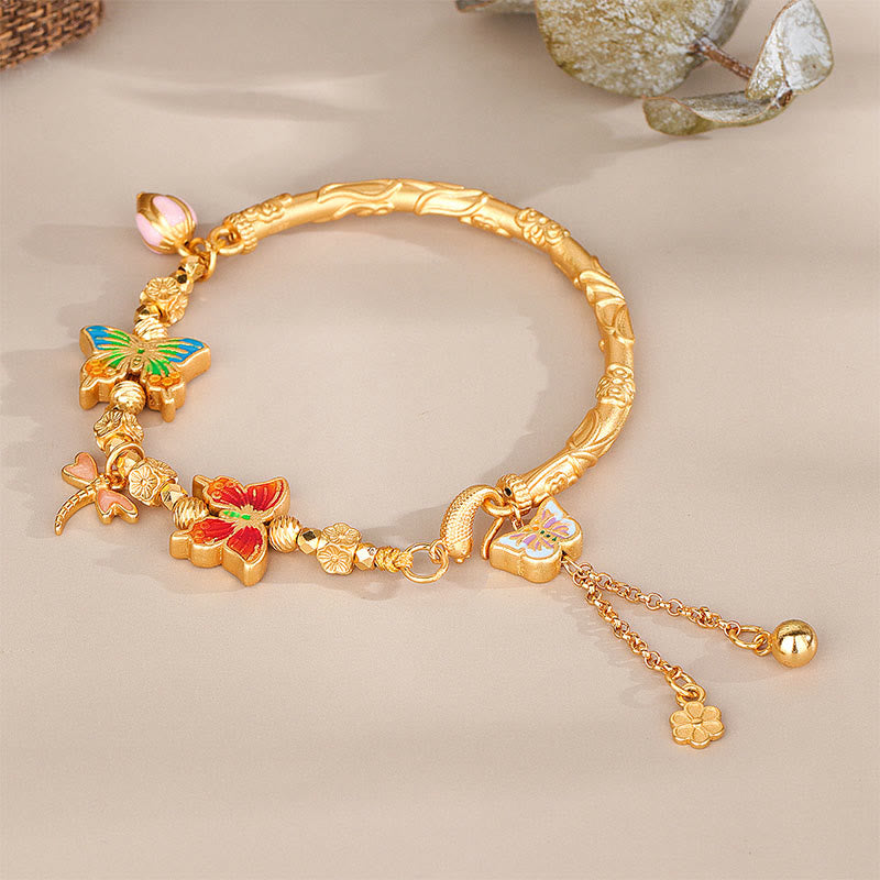 Buddha Stones Bracelet de protection en argent sterling 925 avec papillon et fleur - image 2