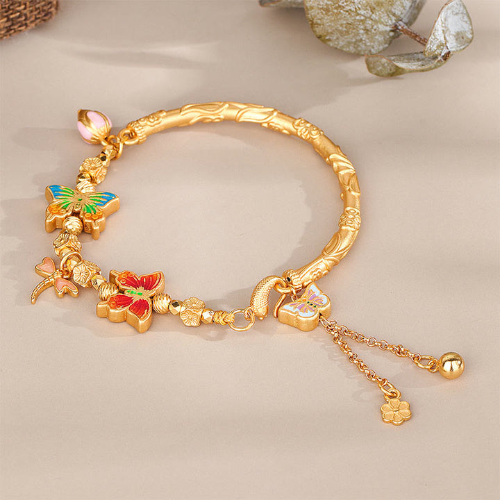 Buddha Stones Bracelet de protection en argent sterling 925 avec papillon et fleur - image 2