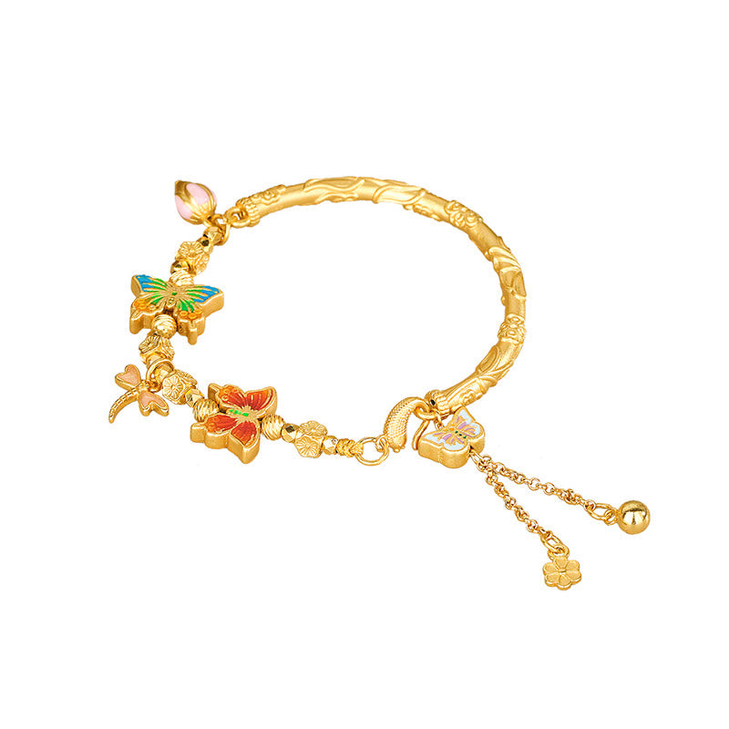 Buddha Stones Bracelet de protection en argent sterling 925 avec papillon et fleur - image 8