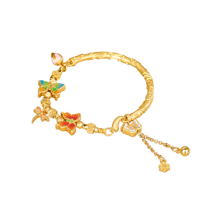 Buddha Stones Bracelet de protection en argent sterling 925 avec papillon et fleur - image 8