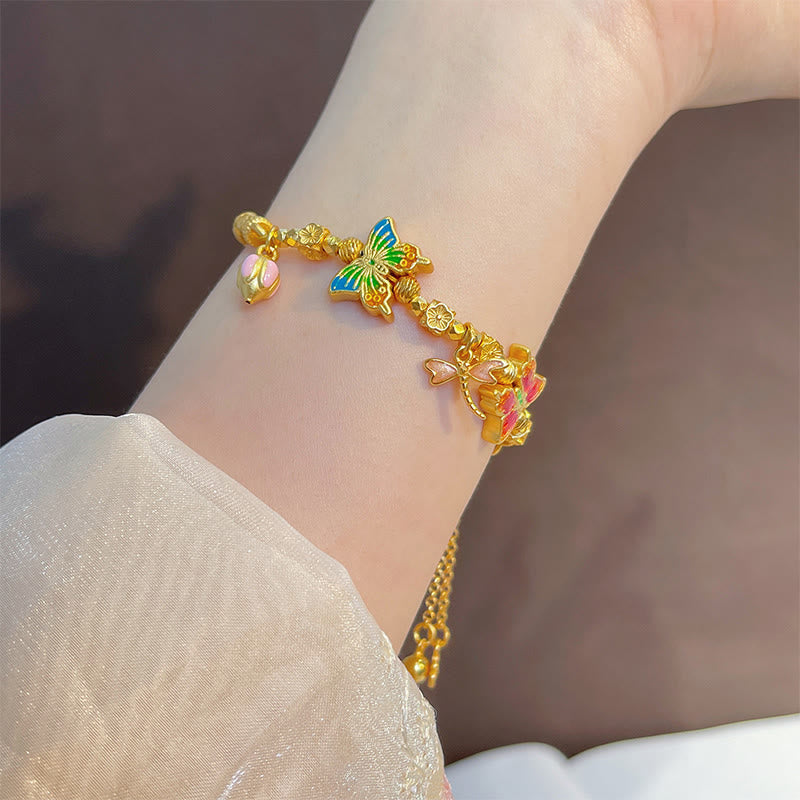 Buddha Stones Bracelet de protection en argent sterling 925 avec papillon et fleur - image 3