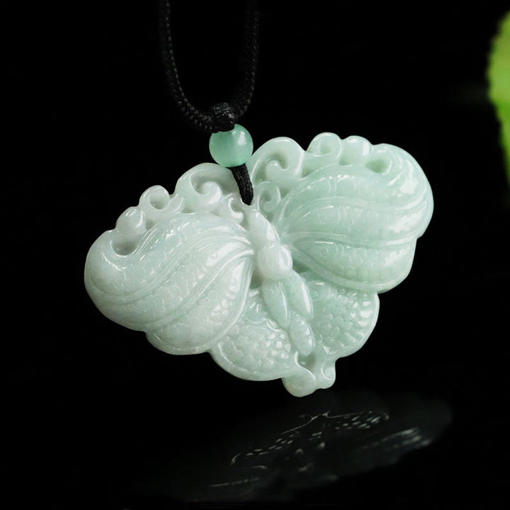 Buddha Stones Collier pendentif papillon de jade, symbole de prospérité - image 7