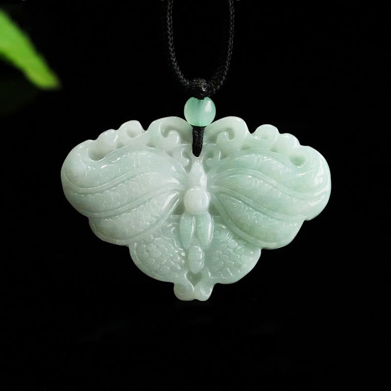 Buddha Stones Collier pendentif papillon de jade, symbole de prospérité - image 1