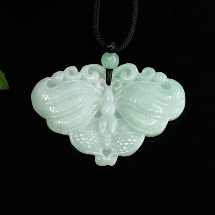 Buddha Stones Collier pendentif papillon de jade, symbole de prospérité - image 8