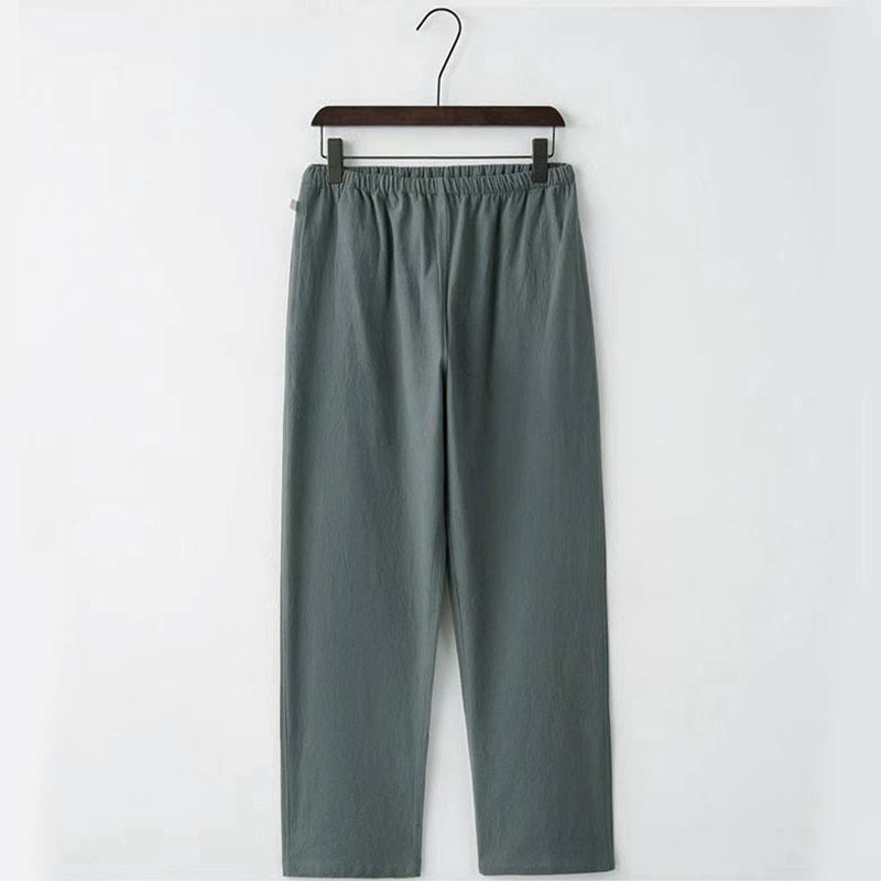 Ensemble pour homme 2 pièces Buddha Stones Tang : chemise à manches longues et pantalon, uniforme traditionnel à boutons griffés. - image 9