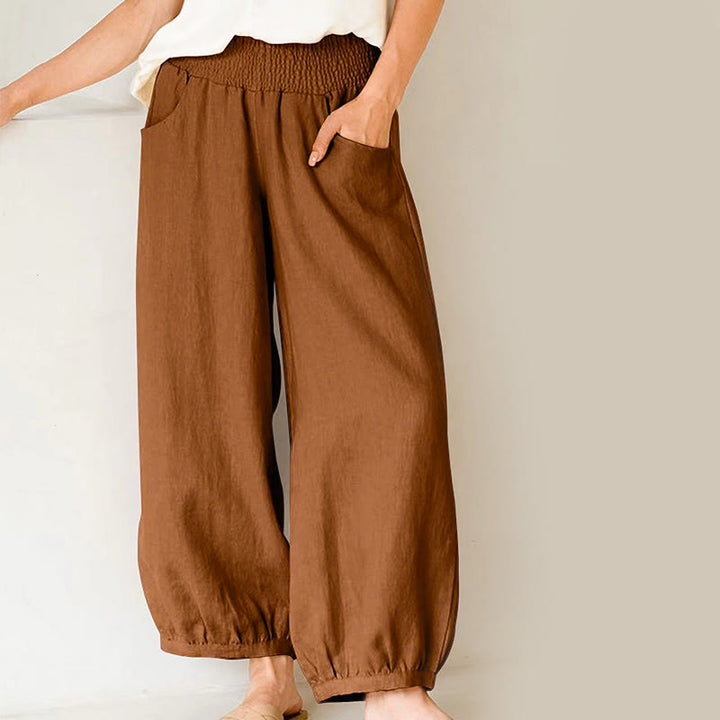 Pantalon harem femme en coton uni couleur Buddha Stones avec poches - Pérou - US16，UK/AU20，EU48 (3XL) - image 6