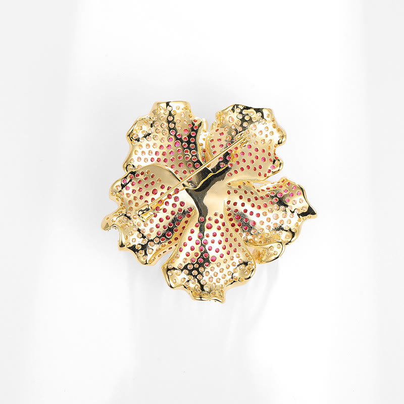 Buddha Stones Broche en cuivre à motif pivoine, symbole de prospérité - image 6