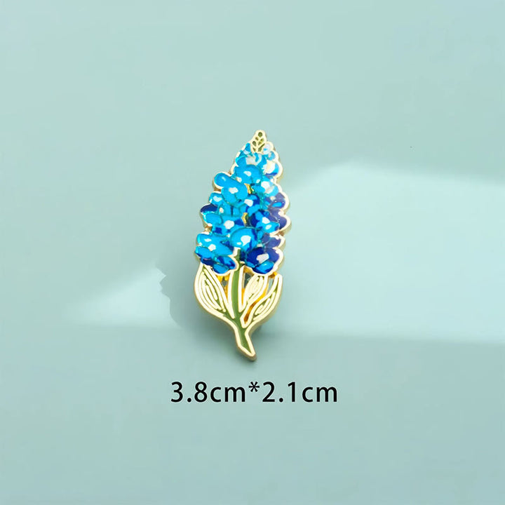 Buddha Stones Broche en cuivre représentant un petit myosotis, un coquelicot, du muguet, un hortensia et un lupin. - image 21