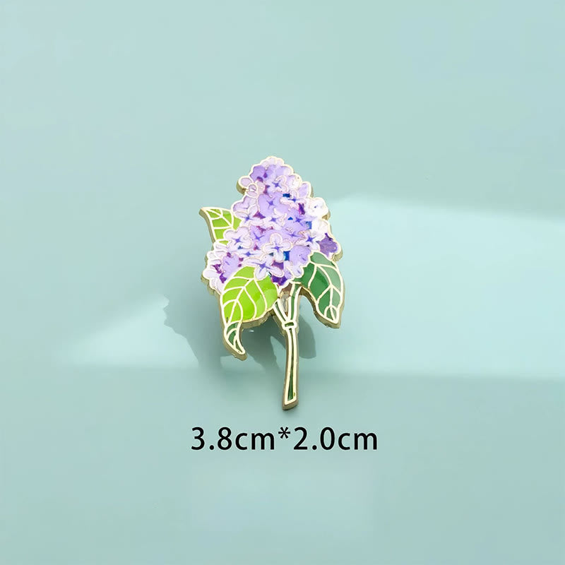 Buddha Stones Broche en cuivre représentant un petit myosotis, un coquelicot, du muguet, un hortensia et un lupin. - image 16