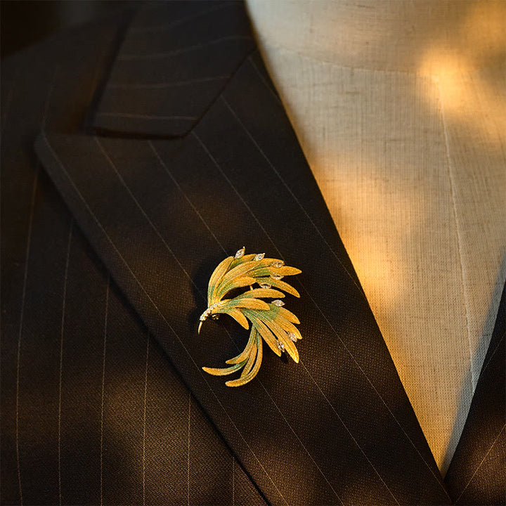 Buddha Stones Broche en cuivre Phénix Feather Strength - image 3
