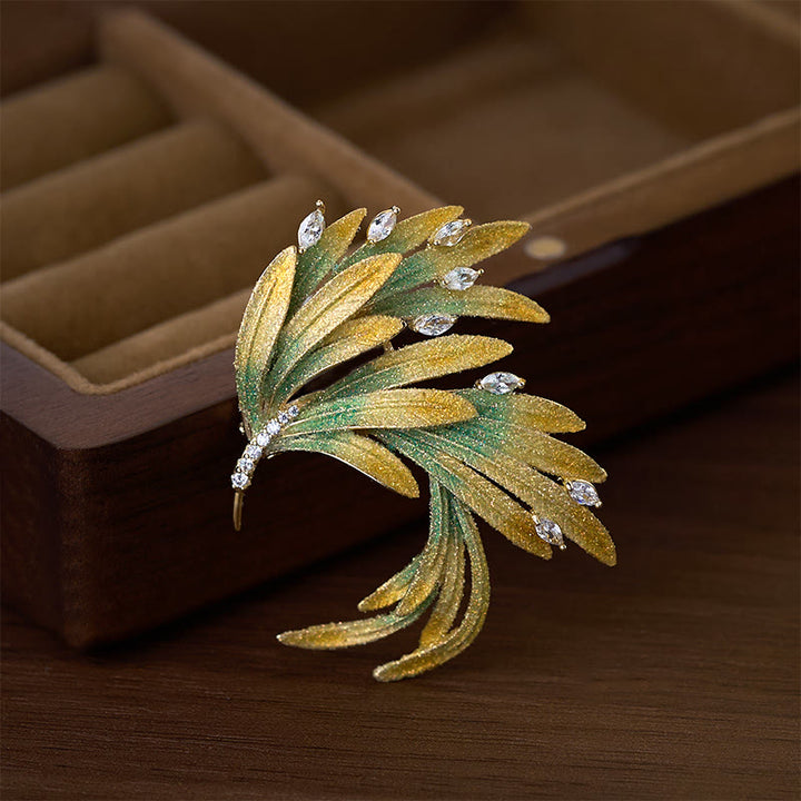 Buddha Stones Broche en cuivre Phénix Feather Strength - image 1