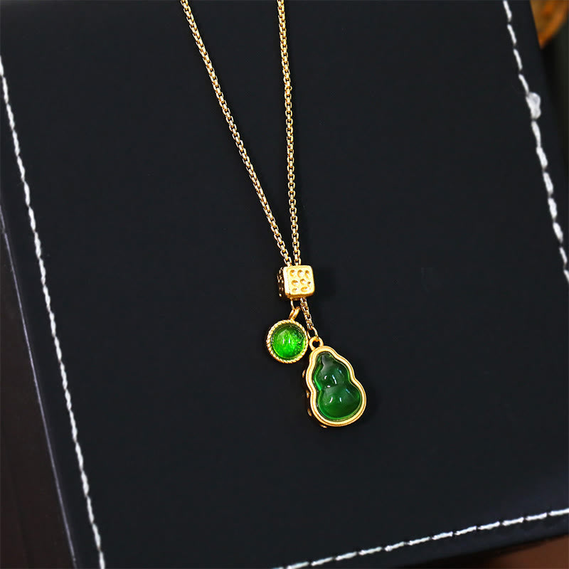 Buddha Stones Pendentif porte-bonheur en agate verte incrustée de cuivre, orné d'un agate incrusté de cuivre. - image 2