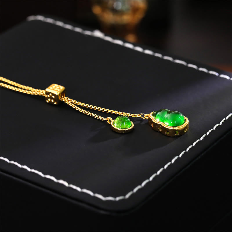 Buddha Stones Pendentif porte-bonheur en agate verte incrustée de cuivre, orné d'un agate incrusté de cuivre. - image 3
