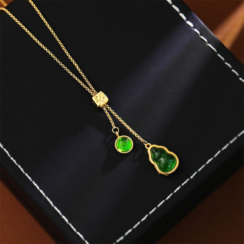 Buddha Stones Pendentif porte-bonheur en agate verte incrustée de cuivre, orné d'un agate incrusté de cuivre. - image 0
