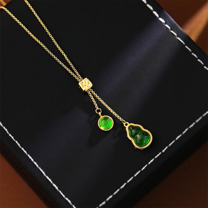 Buddha Stones Pendentif porte-bonheur en agate verte incrustée de cuivre, orné d'un agate incrusté de cuivre. - image 0