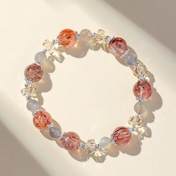 Buddha Stones Bracelet de paix en perles facettées étincelantes en cristal Super Seven d'aigue-marine naturelle - image 10