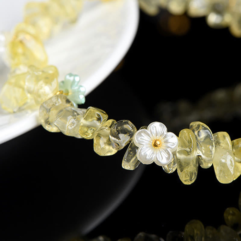 Buddha Stones Bracelet Sérénité en aigue-marine naturelle, péridot, quartz fraise et divers cristaux - image 21