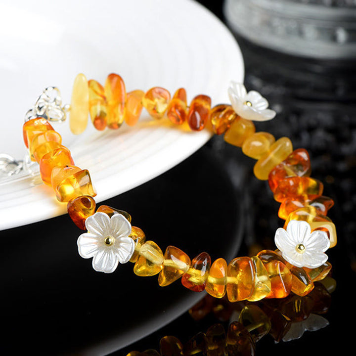 Buddha Stones Bracelet Sérénité en aigue-marine naturelle, péridot, quartz fraise et divers cristaux - image 25