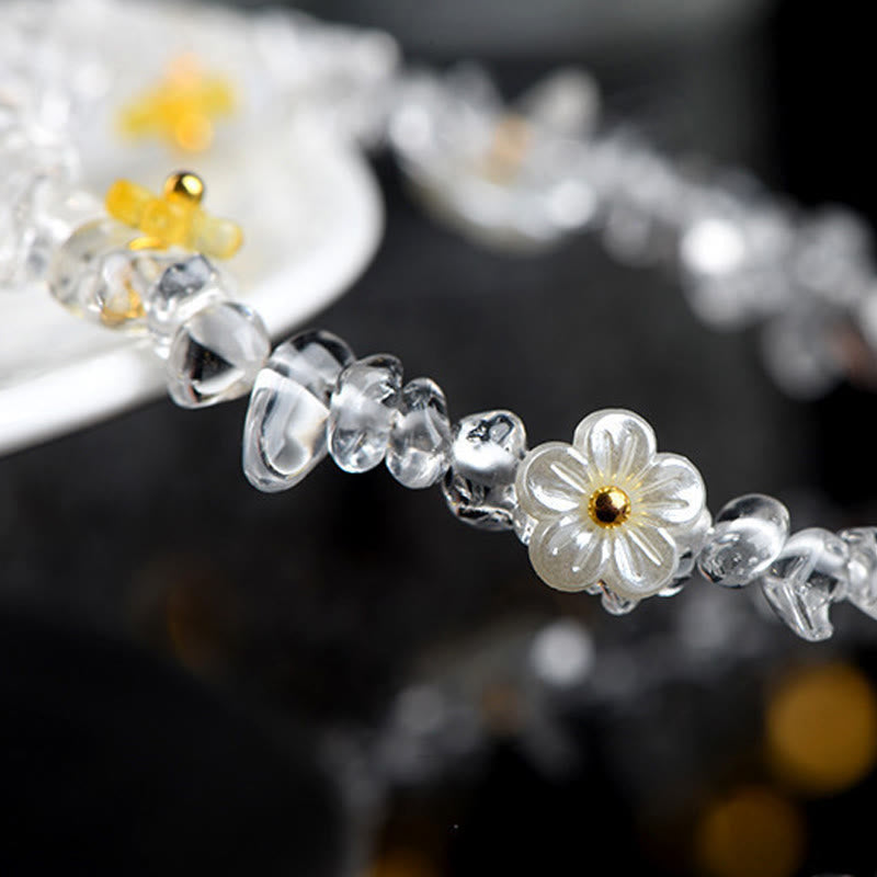 Buddha Stones Bracelet Sérénité en aigue-marine naturelle, péridot, quartz fraise et divers cristaux - image 33