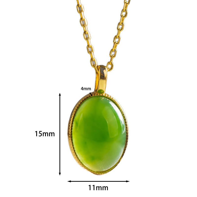 Buddha Stones Collier pendentif rond en argent sterling 925 et jade Hetian naturel, symbole de prospérité - image 4