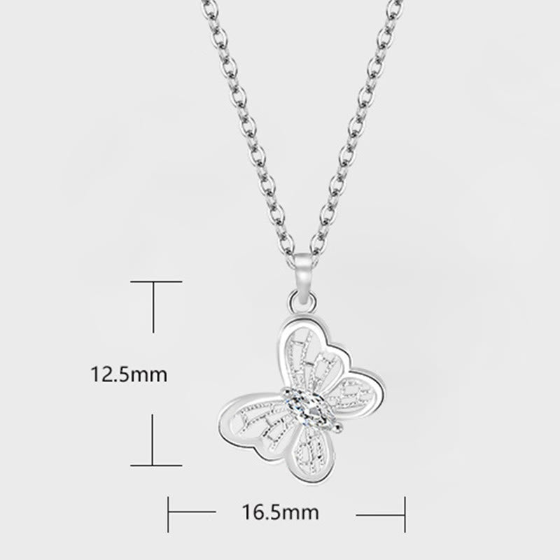 Buddha Stones Collier pendentif papillon protecteur en argent sterling 999 - image 7