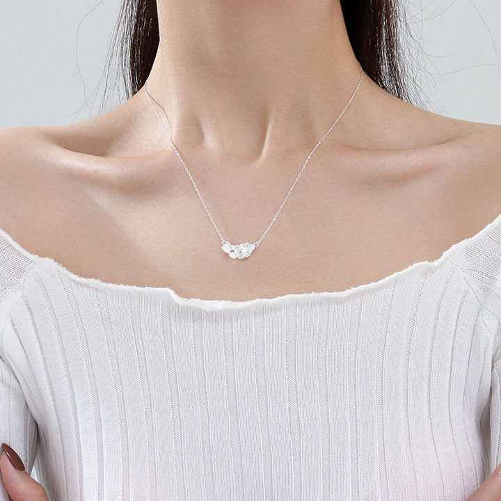 Buddha Stones Collier pendentif en argent sterling 999 avec fleur porte-bonheur - image 7