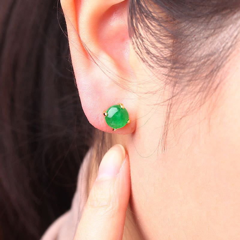 Buddha Stones Boucles d'oreilles Jade en argent sterling 925 Abondance - image 4