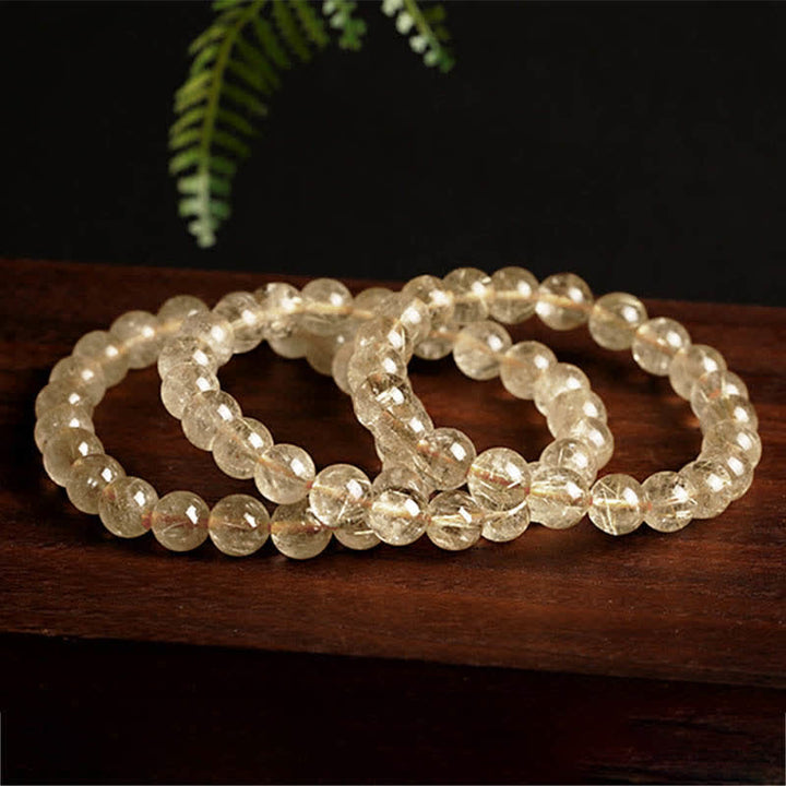 Bracelet de protection et de bonne augure en quartz rutile naturel Buddha Stones - image 4
