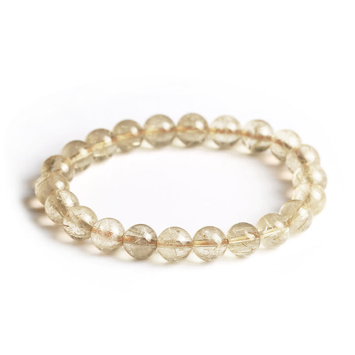 Bracelet de protection et de bonne augure en quartz rutile naturel Buddha Stones - image 9