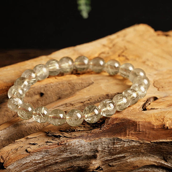 Bracelet de protection et de bonne augure en quartz rutile naturel Buddha Stones - image 3