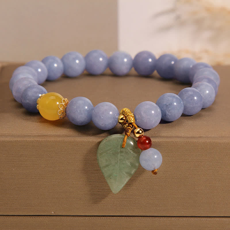 Bracelet de guérison en jade et aigue-marine avec Buddha Stones - Aigue-marine (Paix ♥ Sérénité) - image 0