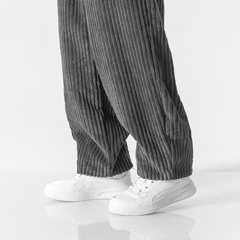 Pantalon sarouel en velours côtelé avec cordon de serrage et poches pour homme, style rétro hiver, couleur unie, motif Buddha Stones - image 8