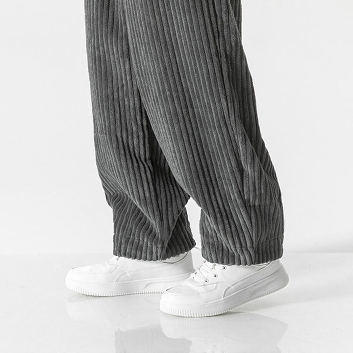 Pantalon sarouel en velours côtelé avec cordon de serrage et poches pour homme, style rétro hiver, couleur unie, motif Buddha Stones - image 8