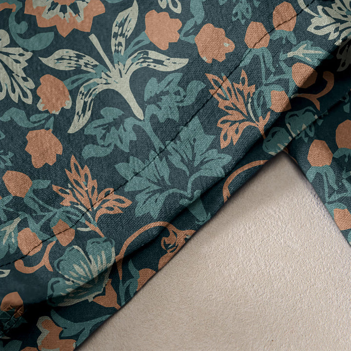 Buddha Stones Pantalon en coton décontracté à motif de fleurs et de feuilles de vigne, taille élastique et poches pour femme - image 2