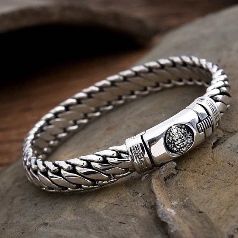 Buddha Stones Bracelet cubain porte-bonheur en cuivre tressé à large chaîne - Cuivre (Tour de poignet : 20 cm) - image 0
