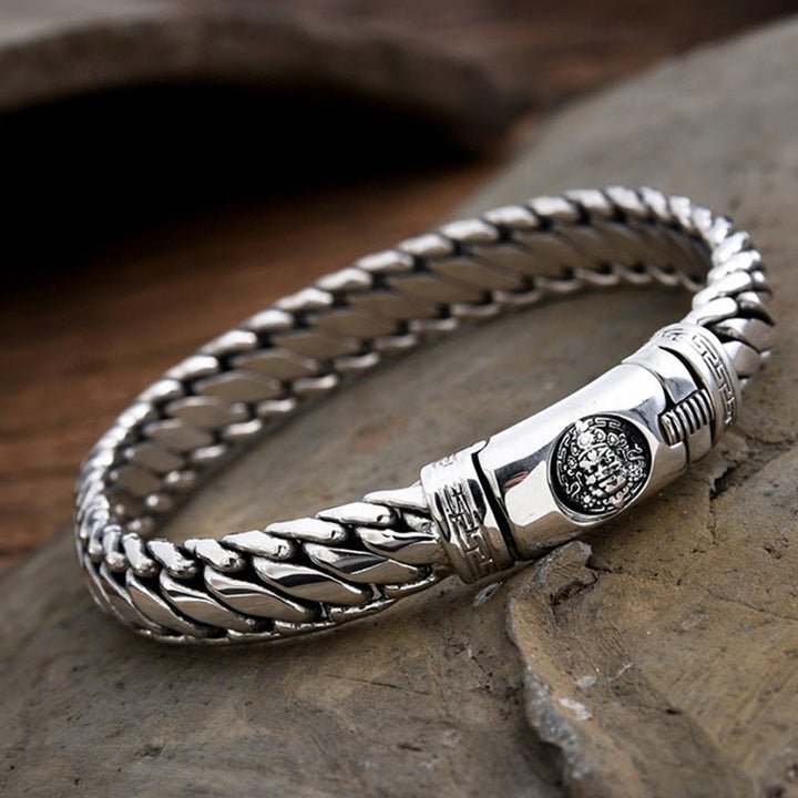 Buddha Stones Bracelet cubain porte-bonheur en cuivre tressé à large chaîne - Cuivre (Tour de poignet : 20 cm) - image 0