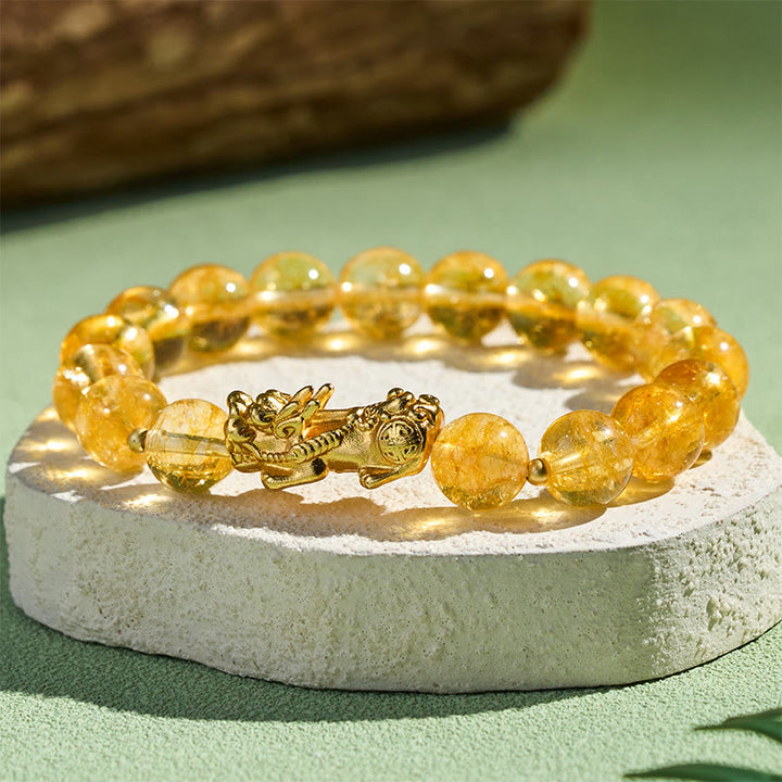Buddha Stones Bracelet de protection et de prospérité PiXiu en citrine naturelle - image 3