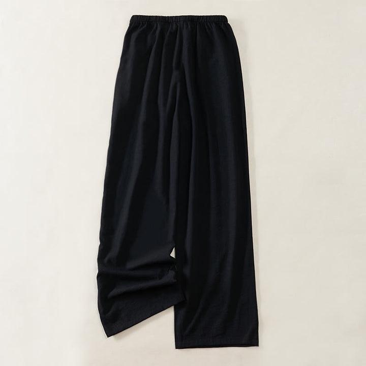Buddha Stones Pantalon large pour femme avec cordon de serrage et poches, coupe simple - image 7