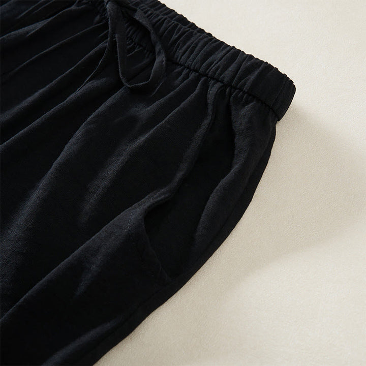 Buddha Stones Pantalon large pour femme avec cordon de serrage et poches, coupe simple - image 10