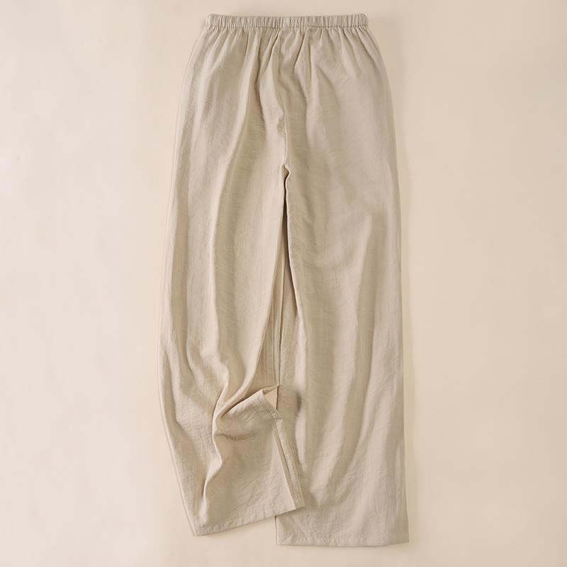 Buddha Stones Pantalon large pour femme avec cordon de serrage et poches, coupe simple - image 14
