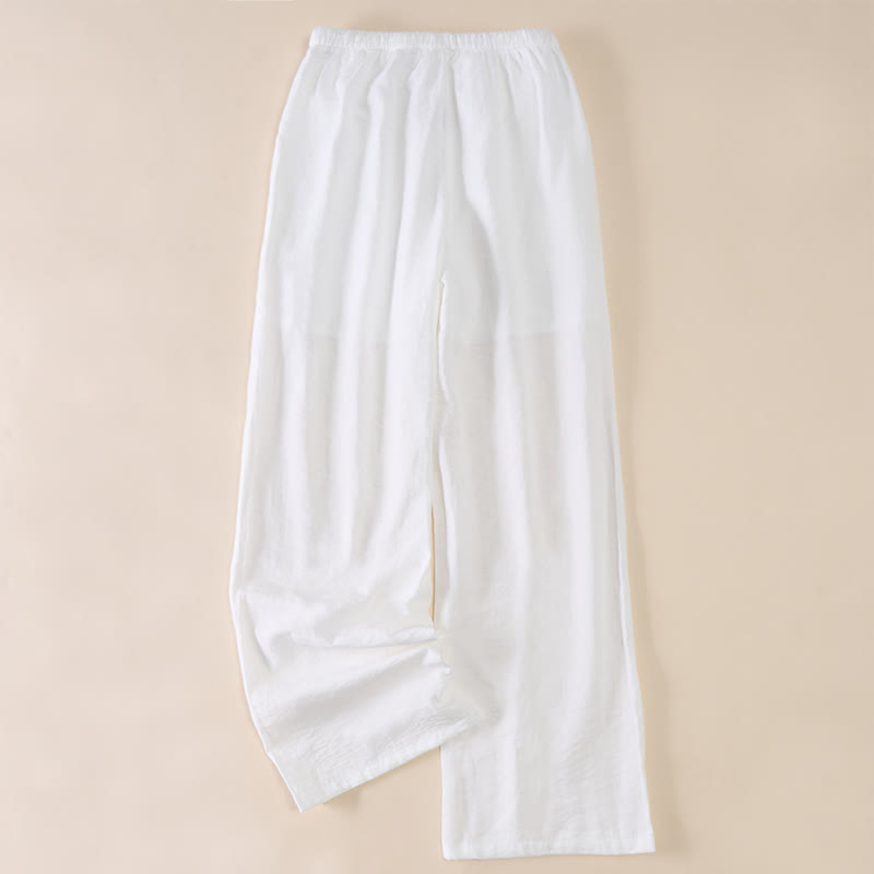 Buddha Stones Pantalon large pour femme avec cordon de serrage et poches, coupe simple - image 19