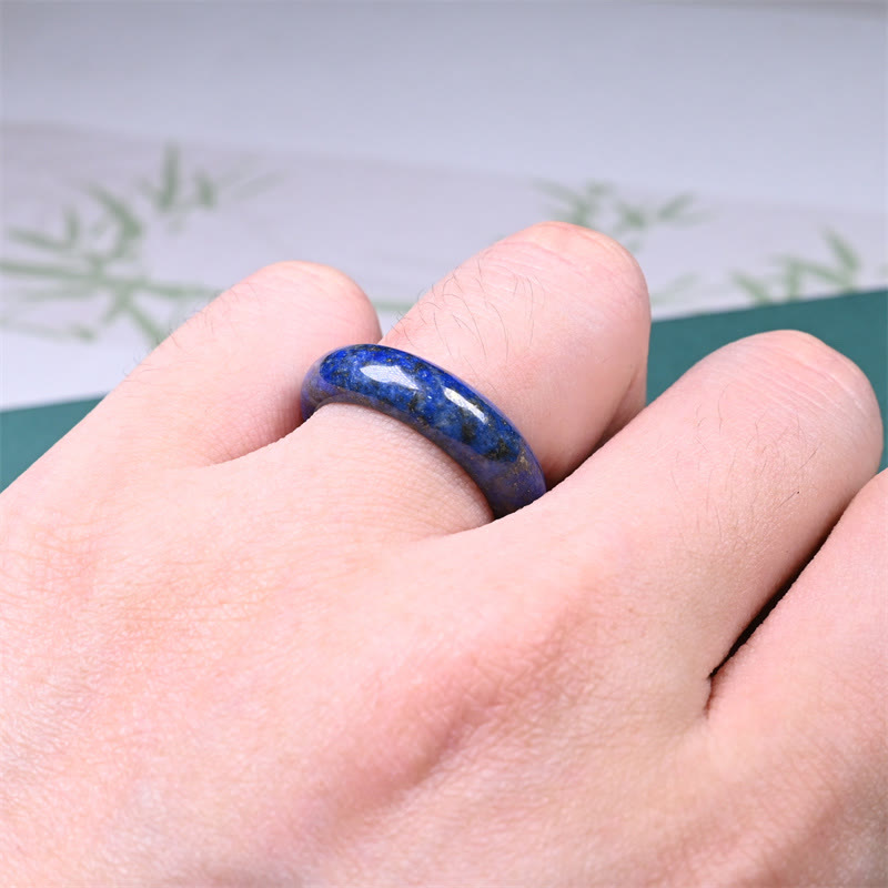 Buddha Stones Bague de soin en lazurite naturelle (lapis-lazuli) - image 5